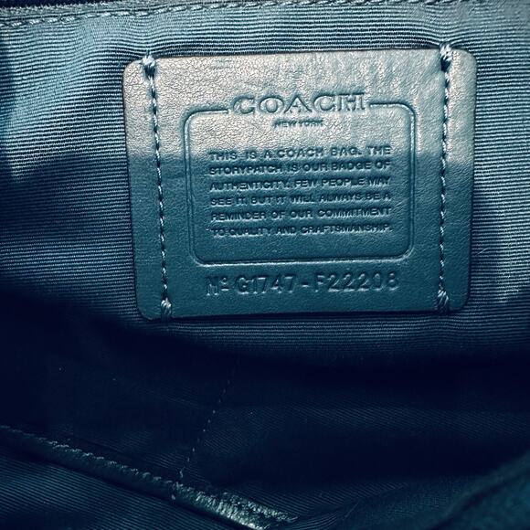 Coach G1747 F22208 Chain Shoulder Bag In Teal Pebble Leather authenticated - Picture 9 of 11